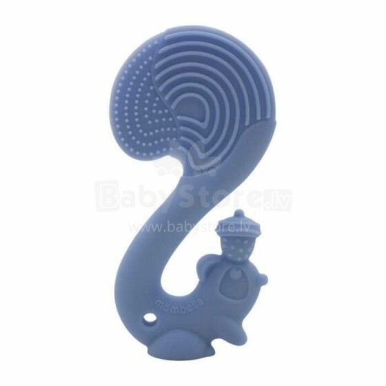 Mombella Squirrel Teether Toy  Art.P8159 Light Blue Силиконовый прорезыватель для зубов Белочка