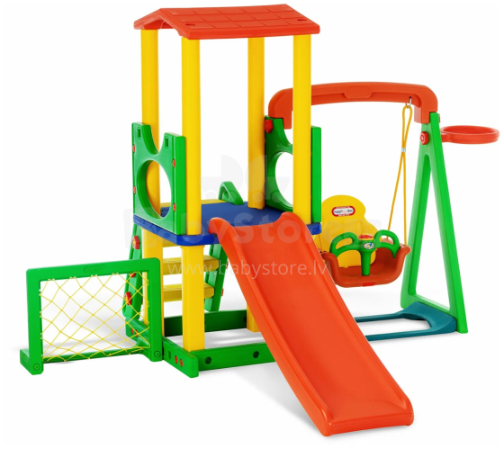 3toysm Art.JM-731BD Mega playground XL – a slide, a swing with music, a basket and a ball, a tower, a football goal with a ball