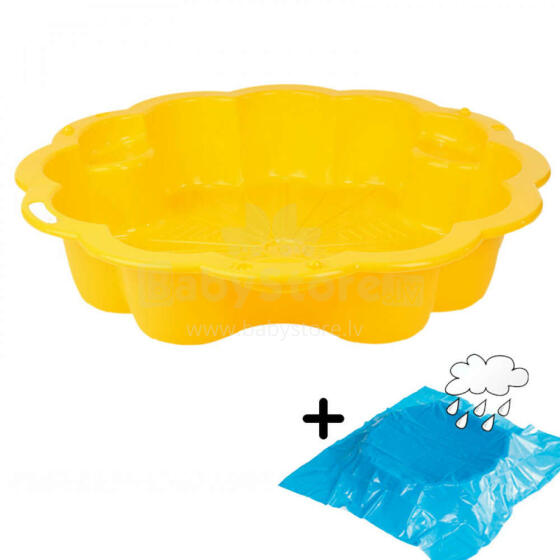 3toysm Art. 69485 Sandpit Big daisy yellow with cover Smilšu kasti ar pārklājumu