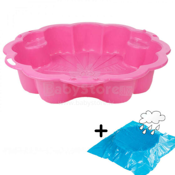 3toysm Art. 69484 Sandpit Big daisy pink with cover Песочница с покрытием