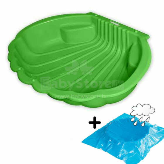 3toysm Art. 69659 Sandpit Big shell green with cover Liivakast