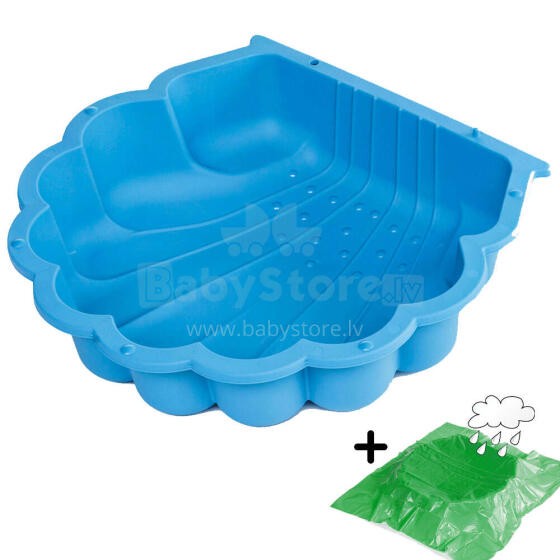 3toysm Art. 69660 Sandpit Big shell blue with cover Smilšu kasti ar pārklājumu