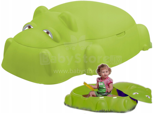 3toysm Art.18518 Sandpit Hipolit with cover green  Песочница