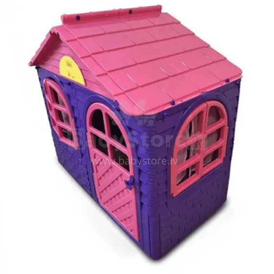 3toysm Art.201 Children's playhouse with curtain rods and curtains pink-purple Māja bērniem