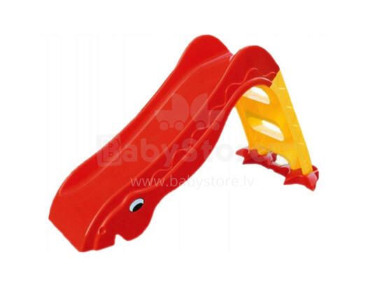 3toysm Art.70357 3 stages slide, eyes and patterns of the tail glued to the side red Bērnu slidkalniņš