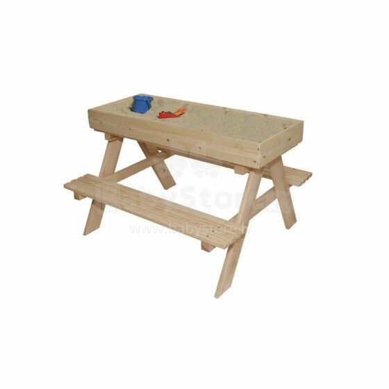 3toysm Art.ZOT Wooden garden set Bērnu dārza mēbeles  komplekts:  galds + 2 krēsli