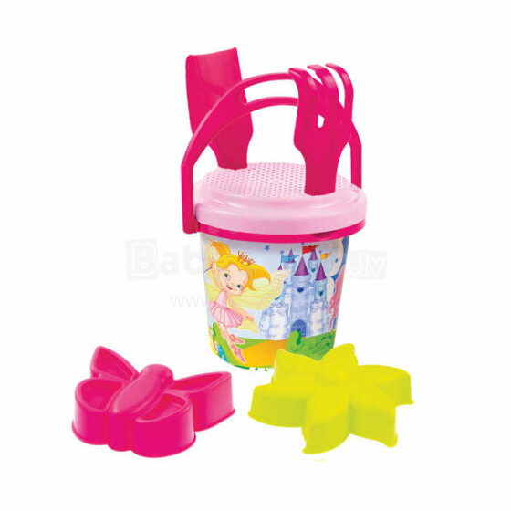 3toysm Art.5608 Big summer set with small bucket pink Набор для игр в песочнице, на пляже