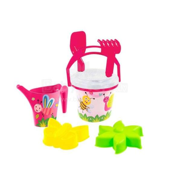 3toysm Art.11100 Big summer set with small bucket pink Набор для игр в песочнице, на пляже