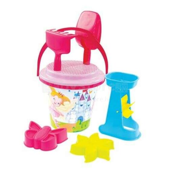 3toysm Art.11570 Big summer set with small bucket pink Smilšu piederumu komplekts
