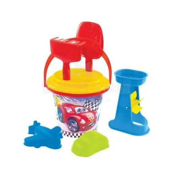 3toysm Art.11570 Big summer set with small bucket red Smilšu piederumu komplekts