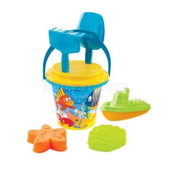3toysm Art.11570 Big summer set with small bucket blue Набор для игр в песочнице, на пляже