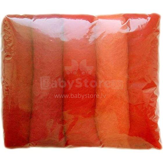 Wool Felt Art.VKMIX2-50 Шерсть разноцветная для Сухого и Мокрого валяния,5 шт.(50г)