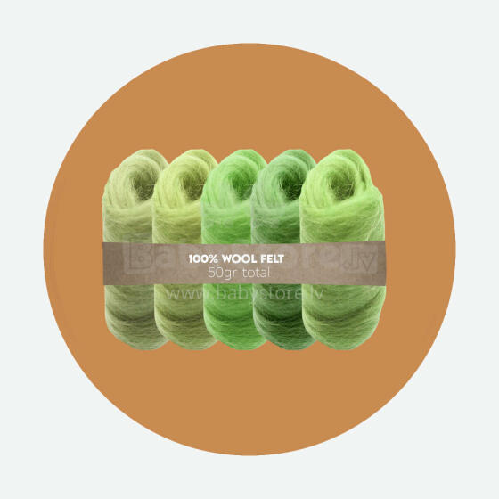 Wool Felt Art.VKMIX6-50  Vilnas Karsums 5 gab.(50gr.)