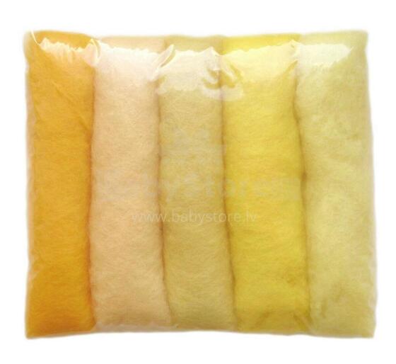 Wool Felt Art.VKMIX8-50 Шерсть разноцветная для Сухого и Мокрого валяния,5 шт.(50г)