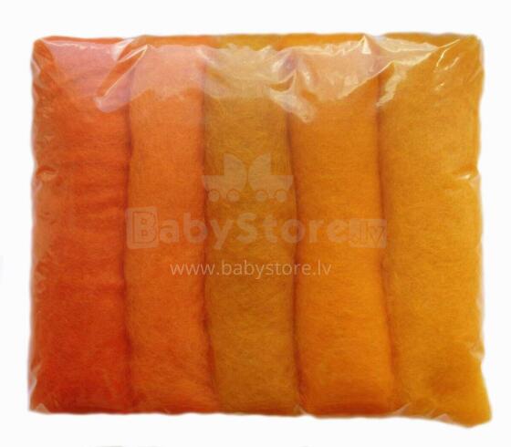 Wool Felt Art.VKMIX11-50 Шерсть разноцветная для Сухого и Мокрого валяния,5 шт.(50г)