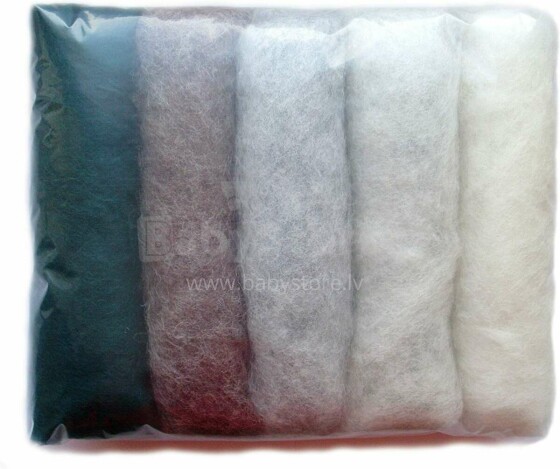 Wool Felt Art.VKMIX22-50 Шерсть разноцветная для Сухого и Мокрого валяния,5 шт.(50г)