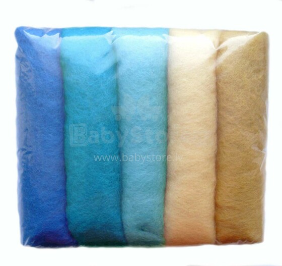 Wool Felt Art.VKMIX24-50 Шерсть разноцветная для Сухого и Мокрого валяния,5 шт.(50г)