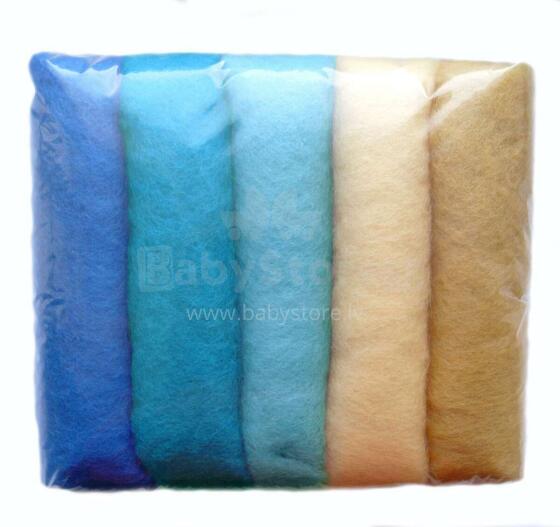 Wool Felt Art.VKMIX24-50  Vilnas Karsums 5 gab.(50gr.)
