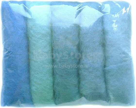 Wool Felt Art.VKMIX3-50 Шерсть разноцветная для Сухого и Мокрого валяния,5 шт.(50г)