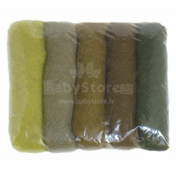 Wool Felt Art.VKMIX27-50 Шерсть разноцветная для Сухого и Мокрого валяния,5 шт.(50г)