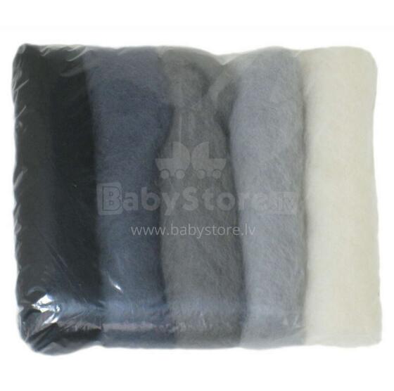 Wool Felt Art.VKMIX29-50 Шерсть разноцветная для Сухого и Мокрого валяния,5 шт.(50г)