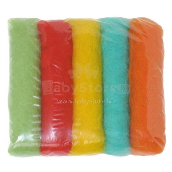 Wool Felt Art.VKMIX31-50 Шерсть разноцветная для Сухого и Мокрого валяния,5 шт.(50г)