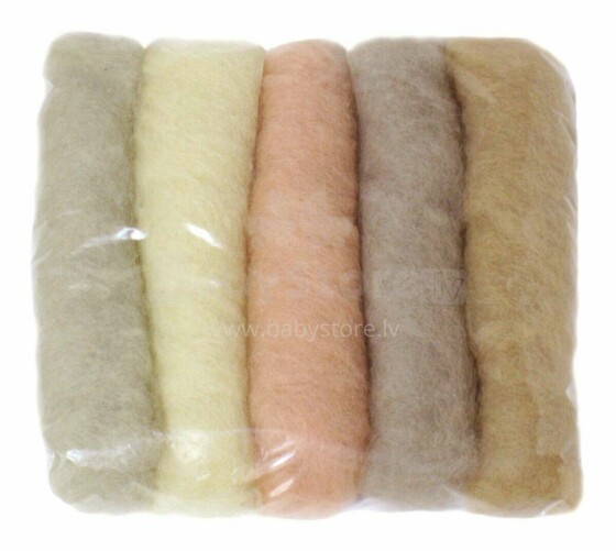 Wool Felt Art.VKMIX32-50  Шерсть разноцветная для Сухого и Мокрого валяния,5 шт.(50г)