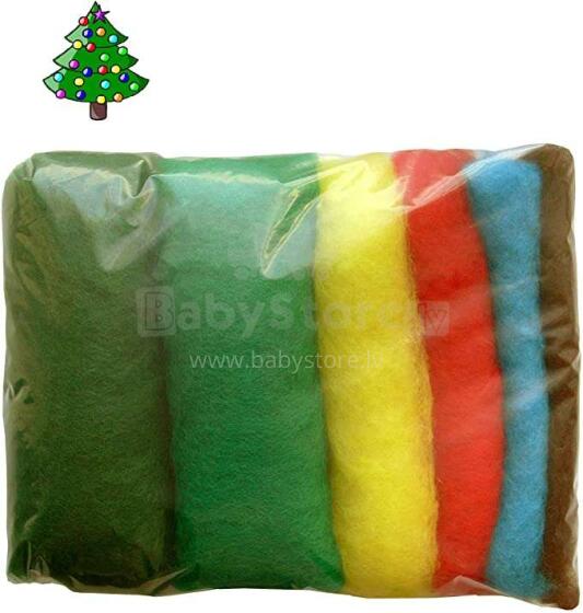 Wool Felt Art.VKMIX61-50 Шерсть разноцветная для Сухого и Мокрого валяния,6 шт.(50г)