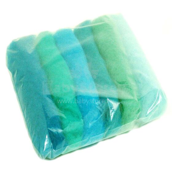 Wool Felt Art.VKMIX5-75 Шерсть разноцветная для Сухого и Мокрого валяния,6 шт.(75г)
