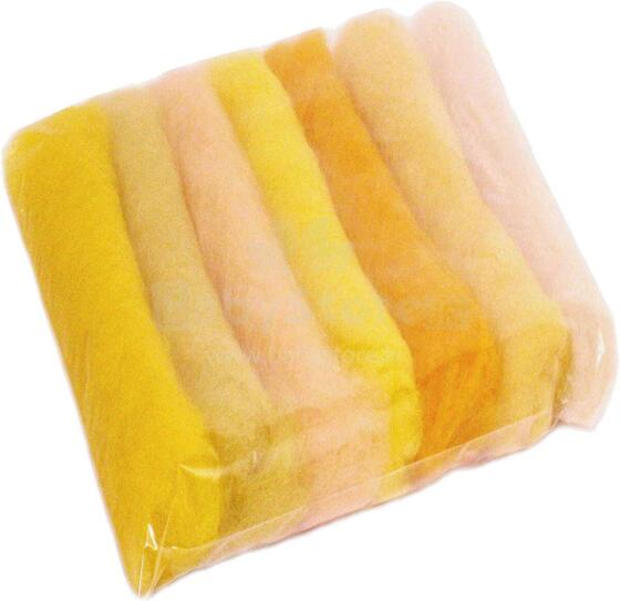 Wool Felt Art.VKMIX8-75 Шерсть разноцветная для Сухого и Мокрого валяния,6 шт.(75г)