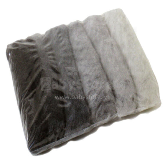 Wool Felt Art.VKMIX12-75 Шерсть разноцветная для Сухого и Мокрого валяния,6 шт.(75г)