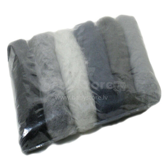 Wool Felt Art.VKMIX13-75  Шерсть разноцветная для Сухого и Мокрого валяния,6 шт.(75г)