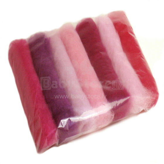 Wool Felt Art.VKMIX16-75 Шерсть разноцветная для Сухого и Мокрого валяния,6 шт.(75г)