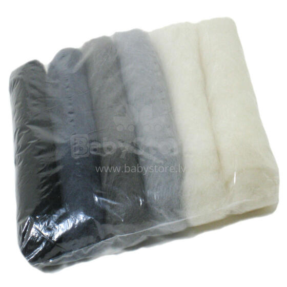 Wool Felt Art.VKMIX29-75 Шерсть разноцветная для Сухого и Мокрого валяния,6 шт.(75г)