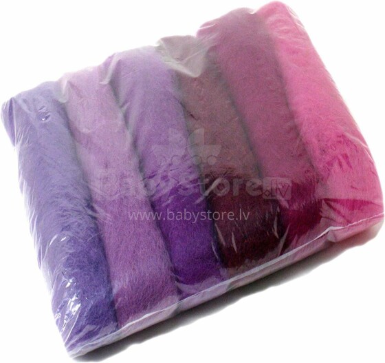 Wool Felt Art.VKMIX30-75 Шерсть разноцветная для Сухого и Мокрого валяния,6 шт.(75г)