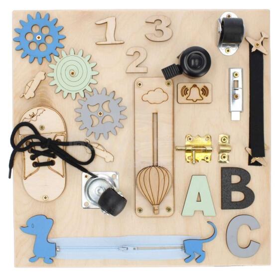 3toysm MONTESSORI  Busy Board Art.MT05 Развивающая доска 30x30