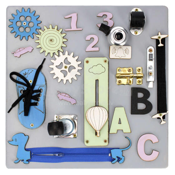 3toysm MONTESSORI  Busy Board Art.MT06 koka rotaļlieta 30x30