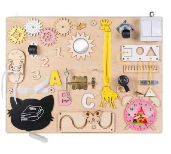 3toysm Montessori  Busy Board Art.MT07 koka rotaļlieta 50x37,5