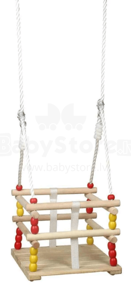 3toysm Art.H7 Wooden swing with safety belts Dārza šūpoles