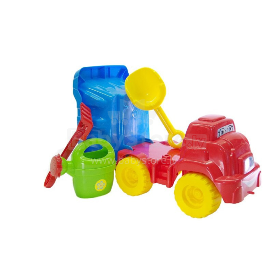 3toysm Art.ZP3 Toy car with sand kit red Игрушечный автомобиль с песочным набором