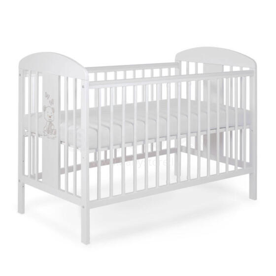 La Bebe™ Kids Wood Cot Tomi 20 Art.152176 White  Bērnu kokā gultiņa 120x60cm