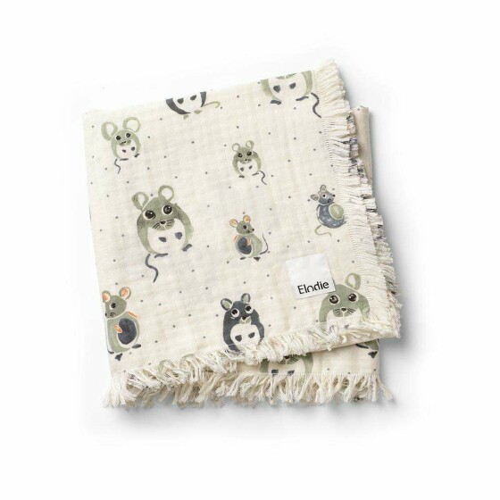 Elodie Details soft cotton blanket 100x75 cm Forest mouse