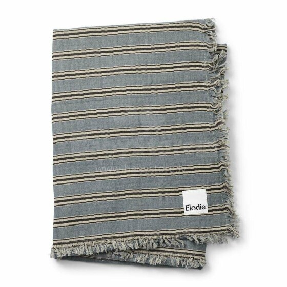 Elodie Details Soft Cotton Blanket Sandy stripe One Size Blue/Beige/Black одеяло 100x75 см