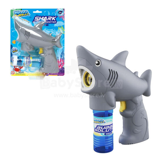 Bubble Shark  Art.20-002 Burbuļu pistole, trauciņš un 56ml burbuļi.