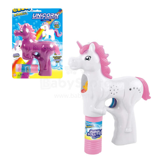 Bubble Unicorn  Art.20-322 Burbuļu pistole, trauciņš un 56ml burbuļi.