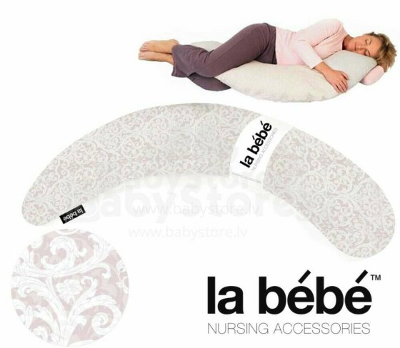 La Bebe™ Moon Maternity Pillow  Art.152335 Classic Rose Большая подушка для беременных с наполнителем из Memory Foam (особенно мягкий и тихий наполнитель) 195cm