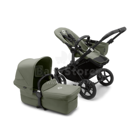 Bugaboo Donkey 5 Mono complete Art.100000004 Black / Forest Green Kūdikių universalus vežimėlio transformatorius