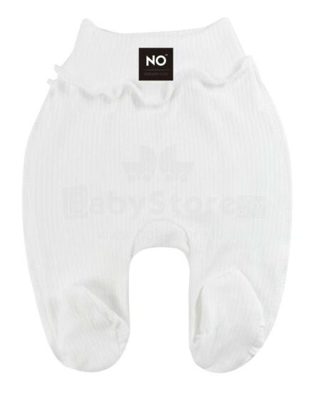 La Bebe™ NO Baby Pants Art. 9-04-30 White Zīdaiņu bikses ar plato jostu un pēdiņam no kokvilnas