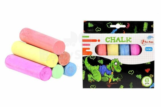 Toi Toys Chalk Art.45-61035 Цветные классические мелки , 6 шт.