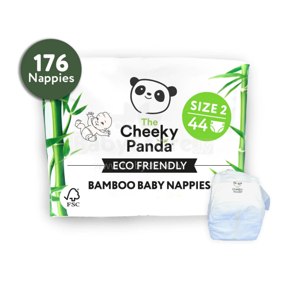 The Cheeky Panda Bamboo Eco Friendly Art.152656  Экологические подгузники 2 размер, 4-8 kг 44 шт.